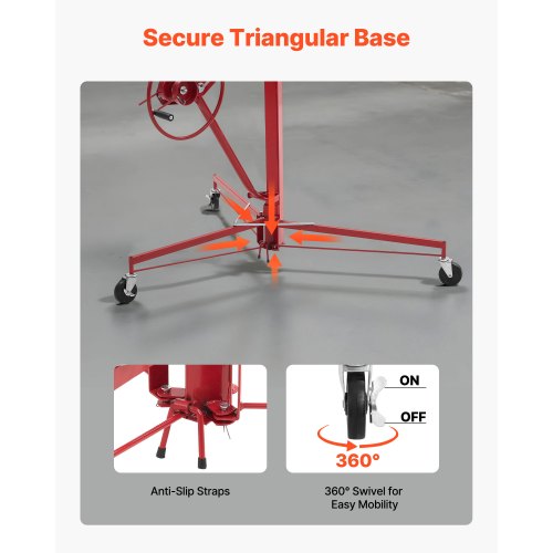 16Ft Drywall Lift Heavyduty 150 Lbs Sheetrock Hoist With Adjustable