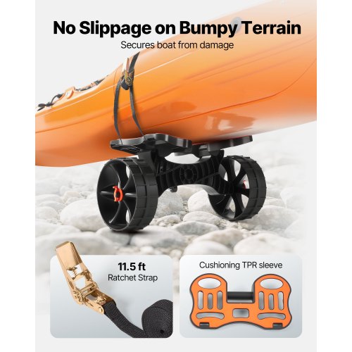 Kayak Cart 300 lbs Load Capacity Foldable Kayak Trolley with 10inch Solid