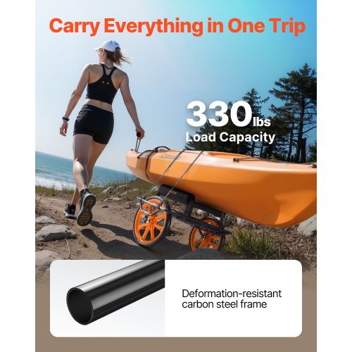 Kayak Cart 330 lbs Load Capacity Canoe Cart Dolly with 15inch Solid