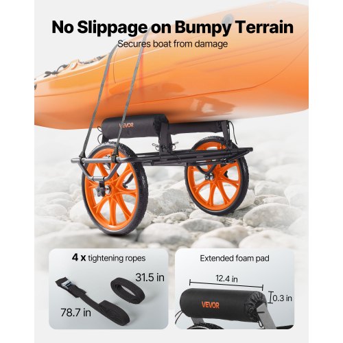 Kayak Cart 330 lbs Load Capacity Canoe Cart Dolly with 15inch Solid
