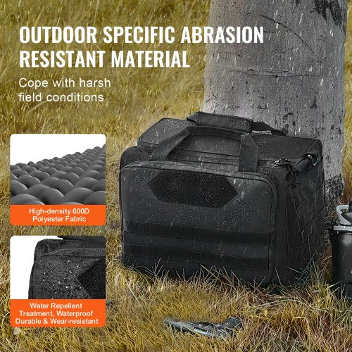Range Bag for 3 Pistols Tactical Gun Range Bag Single Shoulder Strip Black – 9 L