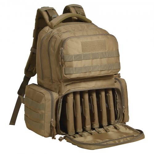 Tactical Range Backpack for 6 Pistols Gun Backpack BrownRange Bag for 6 Pistols