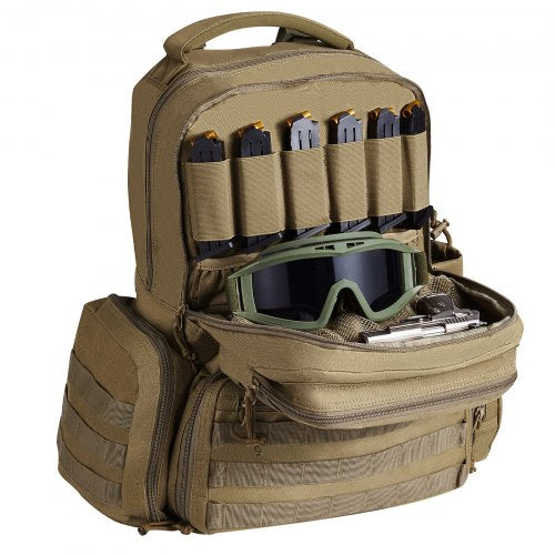 Tactical Range Backpack for 6 Pistols Gun Backpack BrownRange Bag for 6 Pistols