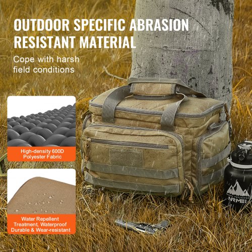 Range Bag for 4 Pistols Tactical Gun Range Bag Single Shoulder Strip Brown – 6 L