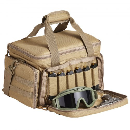 Range Bag for 4 Pistols Tactical Gun Range Bag Single Shoulder Strip Brown – 6 L