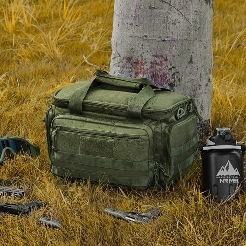 Range Bag for 4 Pistols Tactical Gun Range Bag Single Shoulder Strip Green – 6 L