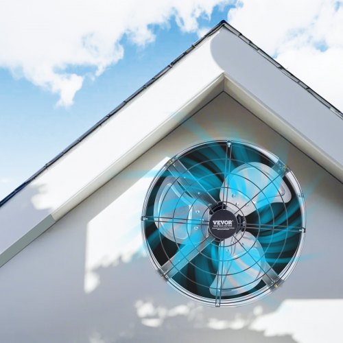 Gable Mount Fan 15 Inch Attic Exhaust Fan with Adjustable Thermostat