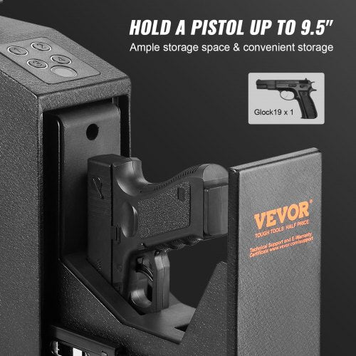 Mounted Gun Safe for Pistols Biometric Gun Safe with Three Quick Access
