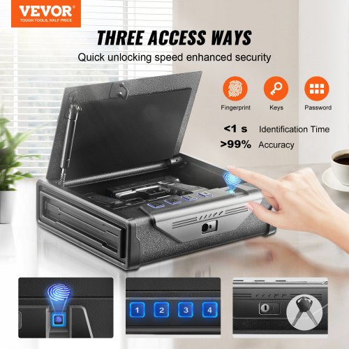 Gun Safe for Pistols Biometric Gun Safe with Three Quick Access Ways