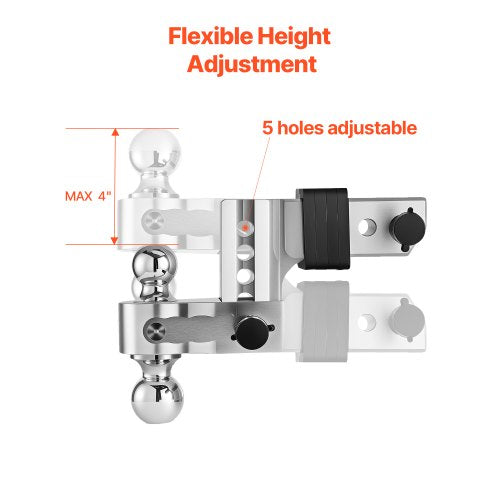 Adjustable Trailer Hitch 4Inch Drop Hitch Ball Mount Fit 25Inch
