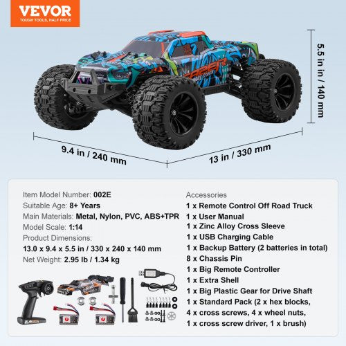 Remote Control Car 114 Scale RC Car for Kids All Terrain 4WD OffRoad