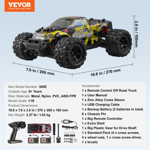 Remote Control Car 118 Scale RC Car for Kids All Terrain 4WD OffRoad