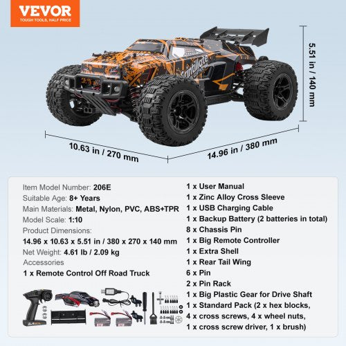 Remote Control Car 110 Scale RC Car for Kids All Terrain 4WD OffRoad