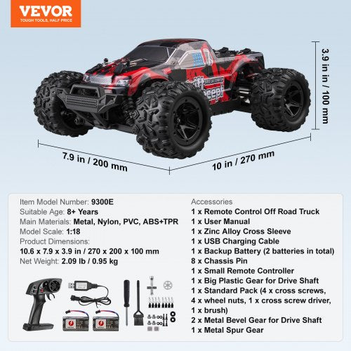 Remote Control Car 118 Scale RC Car for Kids All Terrain 4WD OffRoad
