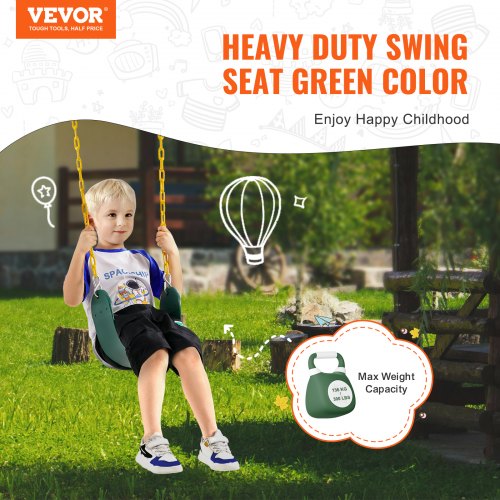 2Pack Swing Seats with 66 Inch Coated Chains and Snap Hooks Support 300