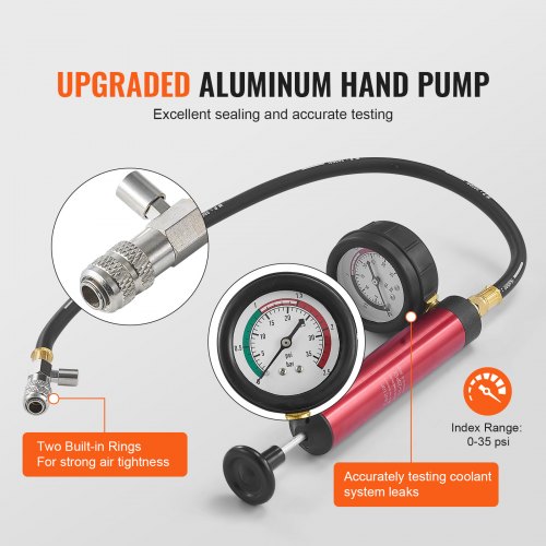 14 pcs Universal Radiator Pressure Tester Kit Coolant Pressure Tester Kit