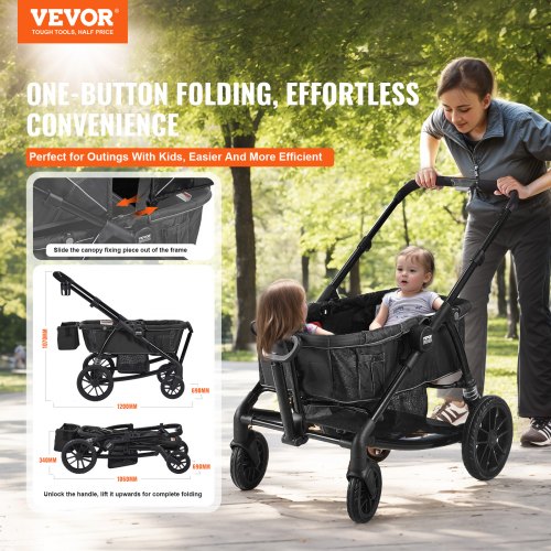 AllTerrain Stroller Wagon 2 Seats Foldable Expedition 2in1 Collapsible