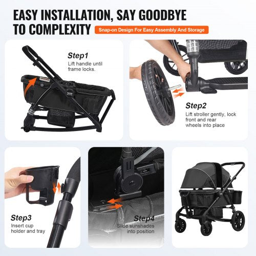 AllTerrain Stroller Wagon 2 Seats Foldable Expedition 2in1 Collapsible