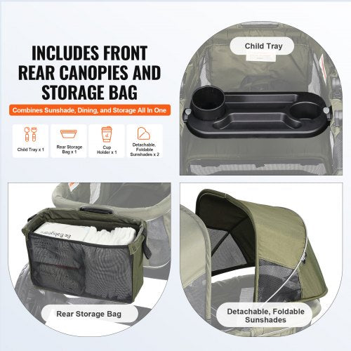 AllTerrain Stroller Wagon 2 Seats Foldable Expedition 2in1 Collapsible