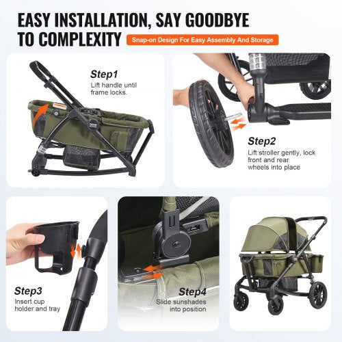 AllTerrain Stroller Wagon 2 Seats Foldable Expedition 2in1 Collapsible