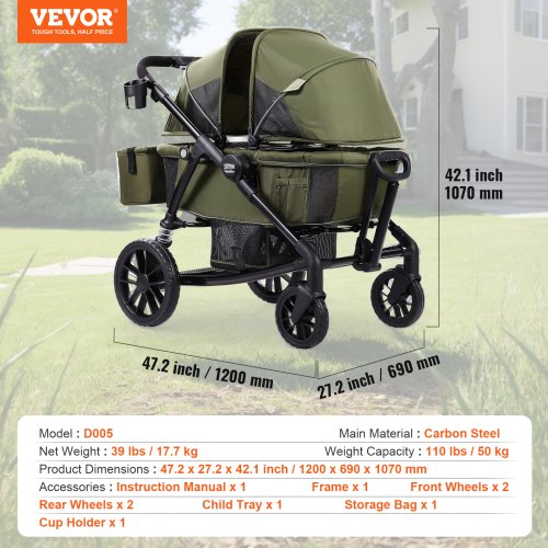 AllTerrain Stroller Wagon 2 Seats Foldable Expedition 2in1 Collapsible