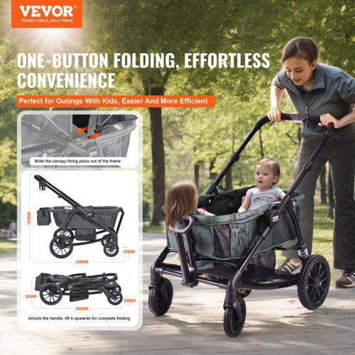 AllTerrain Stroller Wagon 2 Seats Foldable Expedition 2in1 Collapsible