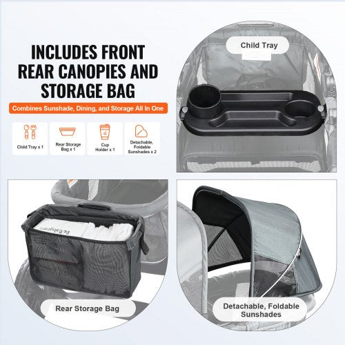 AllTerrain Stroller Wagon 2 Seats Foldable Expedition 2in1 Collapsible