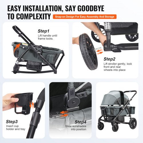 AllTerrain Stroller Wagon 2 Seats Foldable Expedition 2in1 Collapsible