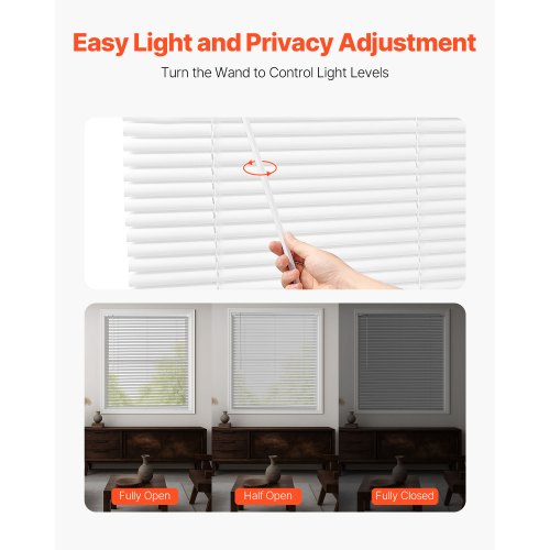 Mini Blinds 433 W x 48 H 1 Slat Size Cordless Horizontal Light