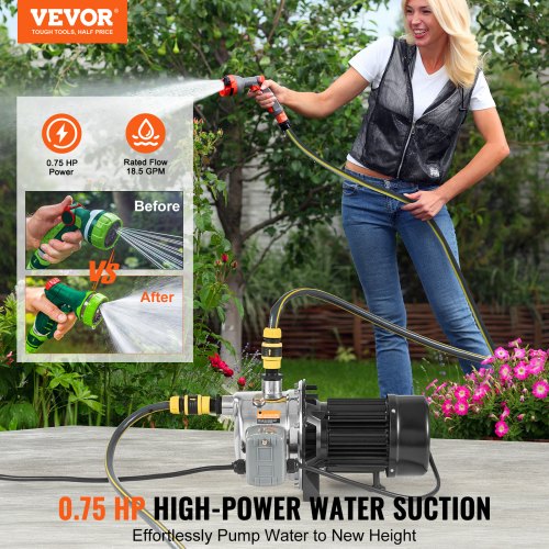 34HP SUS304 Stainless Steel Shallow Well Jet Pump 115 Volt 185 GPM 131