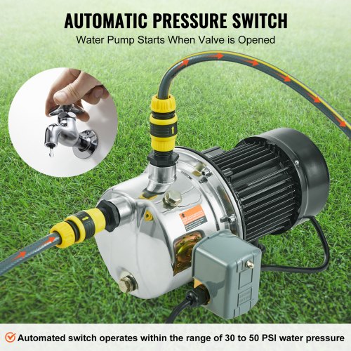 34HP SUS304 Stainless Steel Shallow Well Jet Pump 115 Volt 185 GPM 131