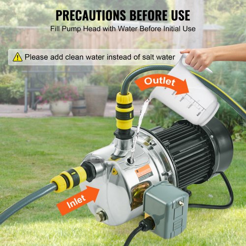 34HP SUS304 Stainless Steel Shallow Well Jet Pump 115 Volt 185 GPM 131