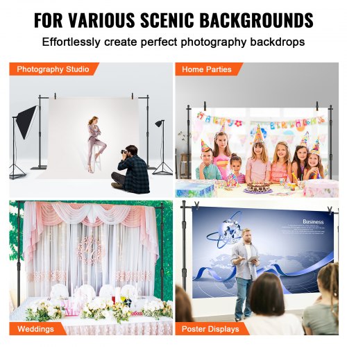 10ft x 10ft Pipe and Drape Kit Heavy Duty Backdrop Stand with Carbon Steel