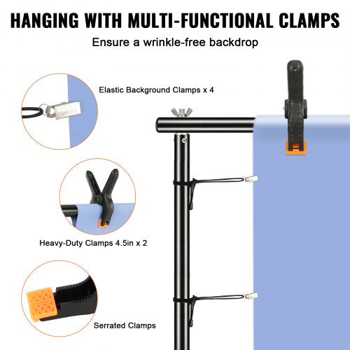 12 x 10 ft Heavy Duty Backdrop Stand Height Adjustable Photography Backdrop