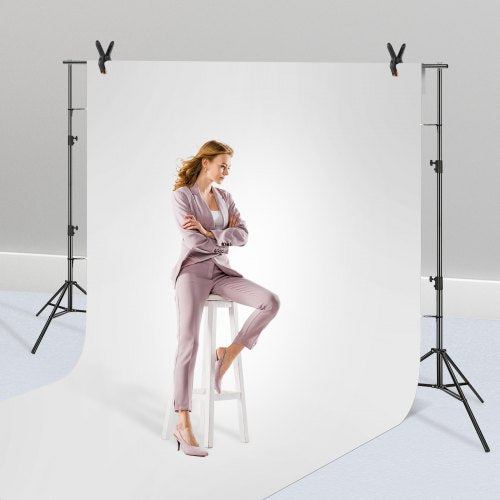 12 x 10 ft Heavy Duty Backdrop Stand Height Adjustable Photography Backdrop