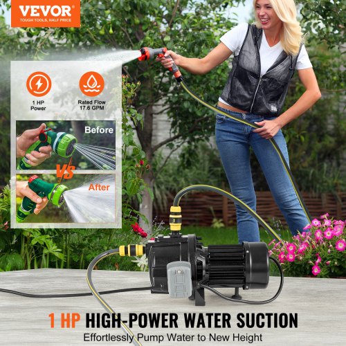 1HP Premium Cast Iron Shallow Well Jet Water Pump 115 Volt 176 GPM 164 FT