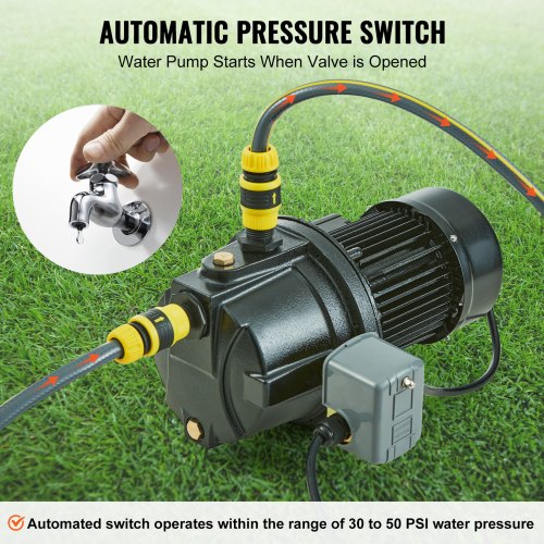 1HP Premium Cast Iron Shallow Well Jet Water Pump 115 Volt 176 GPM 164 FT
