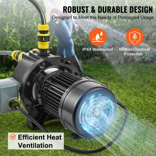 1HP Premium Cast Iron Shallow Well Jet Water Pump 115 Volt 176 GPM 164 FT