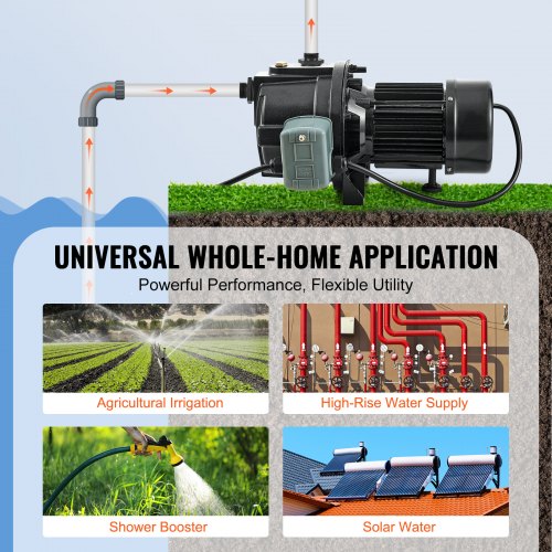 1HP Premium Cast Iron Shallow Well Jet Water Pump 115 Volt 176 GPM 164 FT