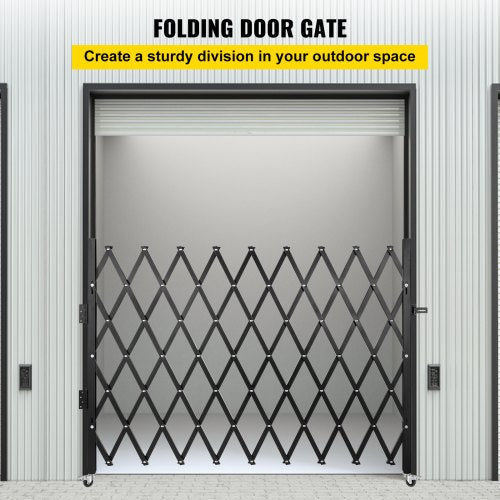 Single Folding Security Gate 74W x 5157H Folding Door Gate Steel