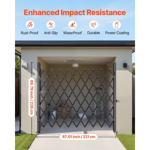 Single Folding Security Gate 612 H x 712 W Folding Door Gate Steel