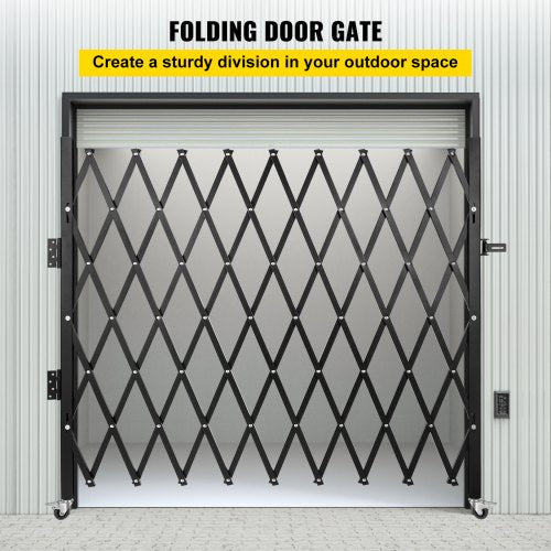 Single Folding Security Gate 7 H x 612 W Folding Door Gate Steel