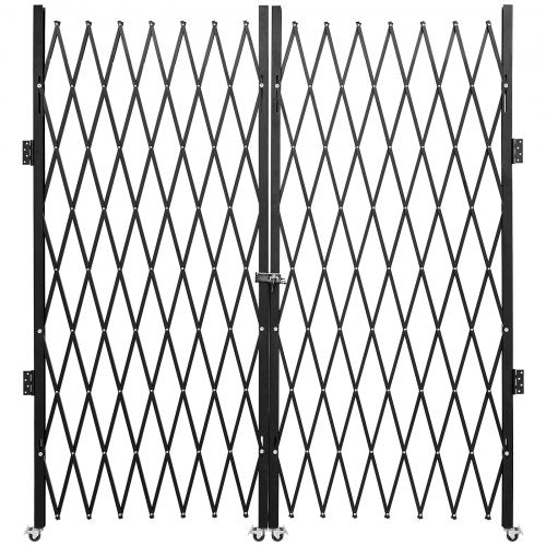 Double Folding Security Gate 5 H x 10 W Folding Door Gate Steel
