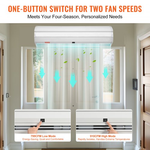 36 Commercial Indoor Air Curtain Super Power 2 Speeds 900CFM Wall Mounted