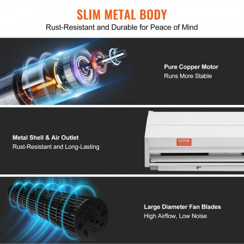 36 Commercial Indoor Air Curtain Super Power 2 Speeds 900CFM Wall Mounted