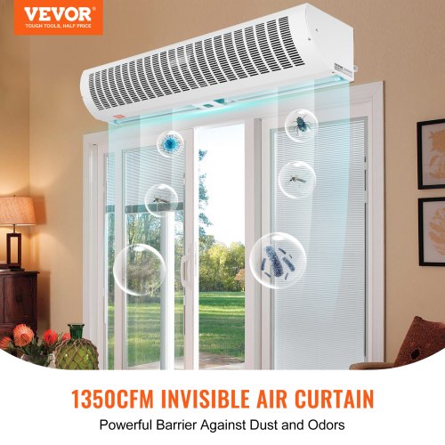 42 Commercial Indoor Air Curtain Super Power 2 Speeds 1350CFM Wall Mounted