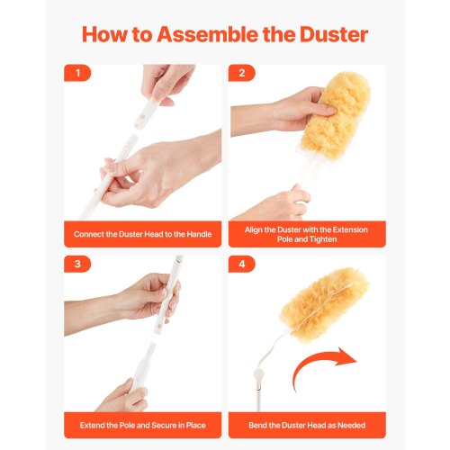 Duster Refills Heavy Duty Dusters for Cleaning 3 ft Extendable Handle with 10