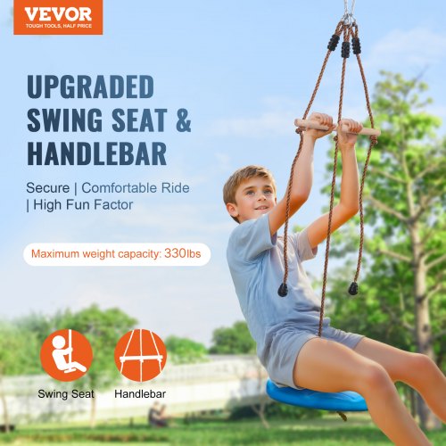 Zipline Kit for Kids and Adult 52 ft Zip Line Kits Up to 500 lb Backyard