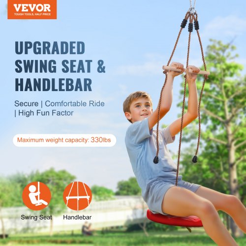 Zipline Kit for Kids and Adult 65 ft Zip Line Kits Up to 500 lb Backyard
