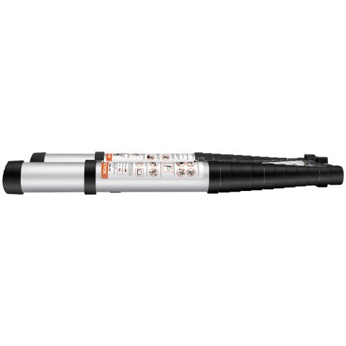 Telescoping Ladder 12.5 FT Aluminum Onebutton Retraction Collapsible